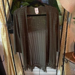 Boho green cardigan